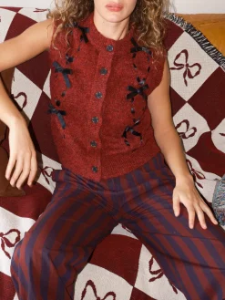 Aggie Knit Vest - Burgundy