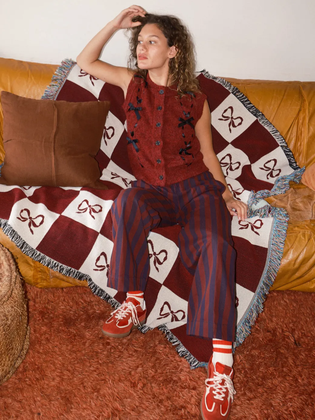 Aggie Knit Vest - Burgundy