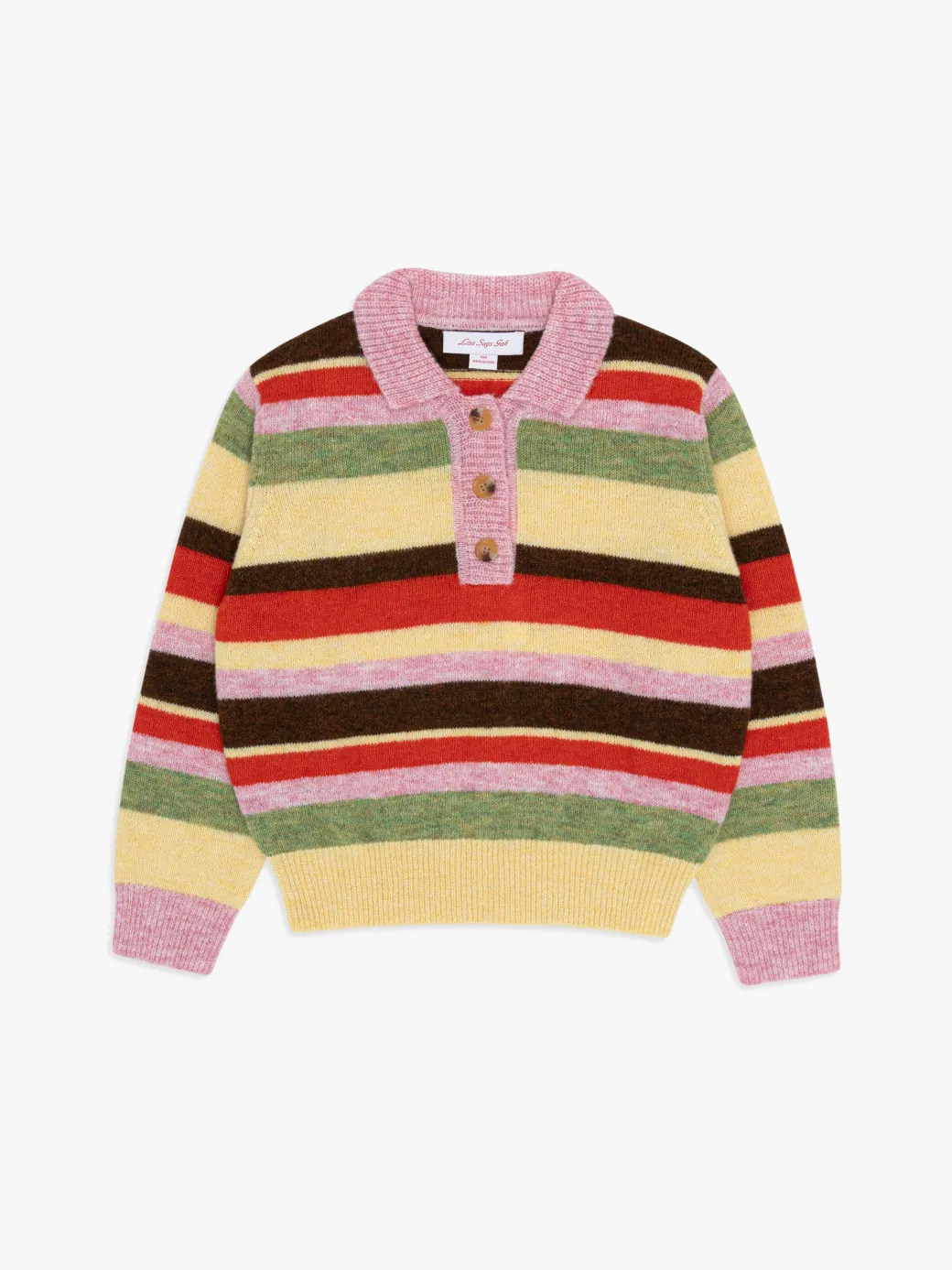 Alaia Polo Sweater - Pink Stripe