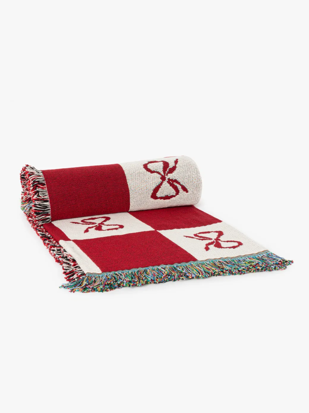 Archie Throw Blanket - Merlot Bow Check