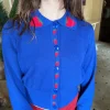 Battenberg Cardi - Blue Strawberry