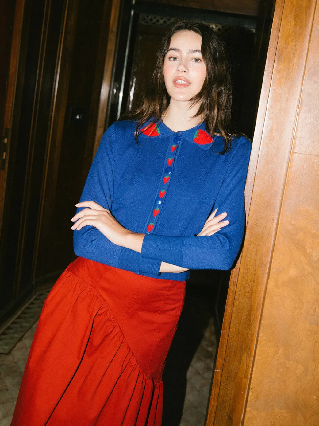 Battenberg Cardi - Blue Strawberry