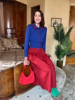 Battenberg Cardi - Blue Strawberry