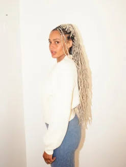 Cable Knit Zip Up - Ivory