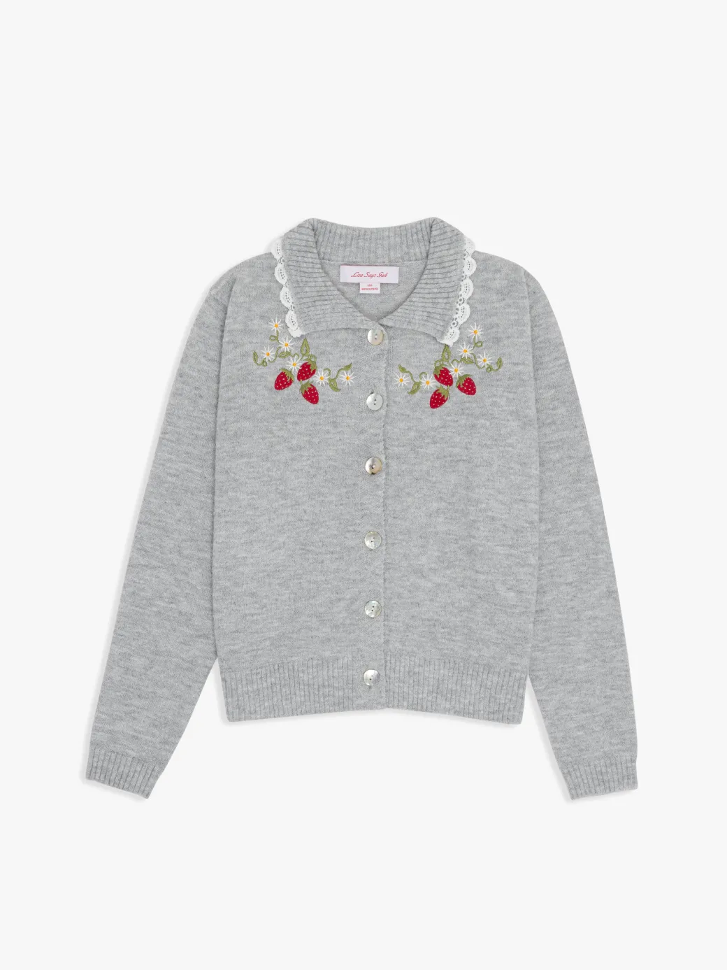 Callie Embroidered Cardigan - Strawberry Vine