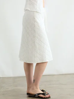 Cedar Eyelet Skirt - White