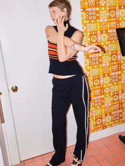 Ciara Side Stripe Pant - Black