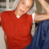 Cosy Red Vest - Red