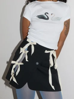 Cut-Out Blazer Skirt - Black/ Measuring Tape