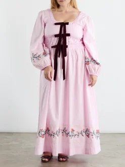 Dakota Dress - Pink Embroidery