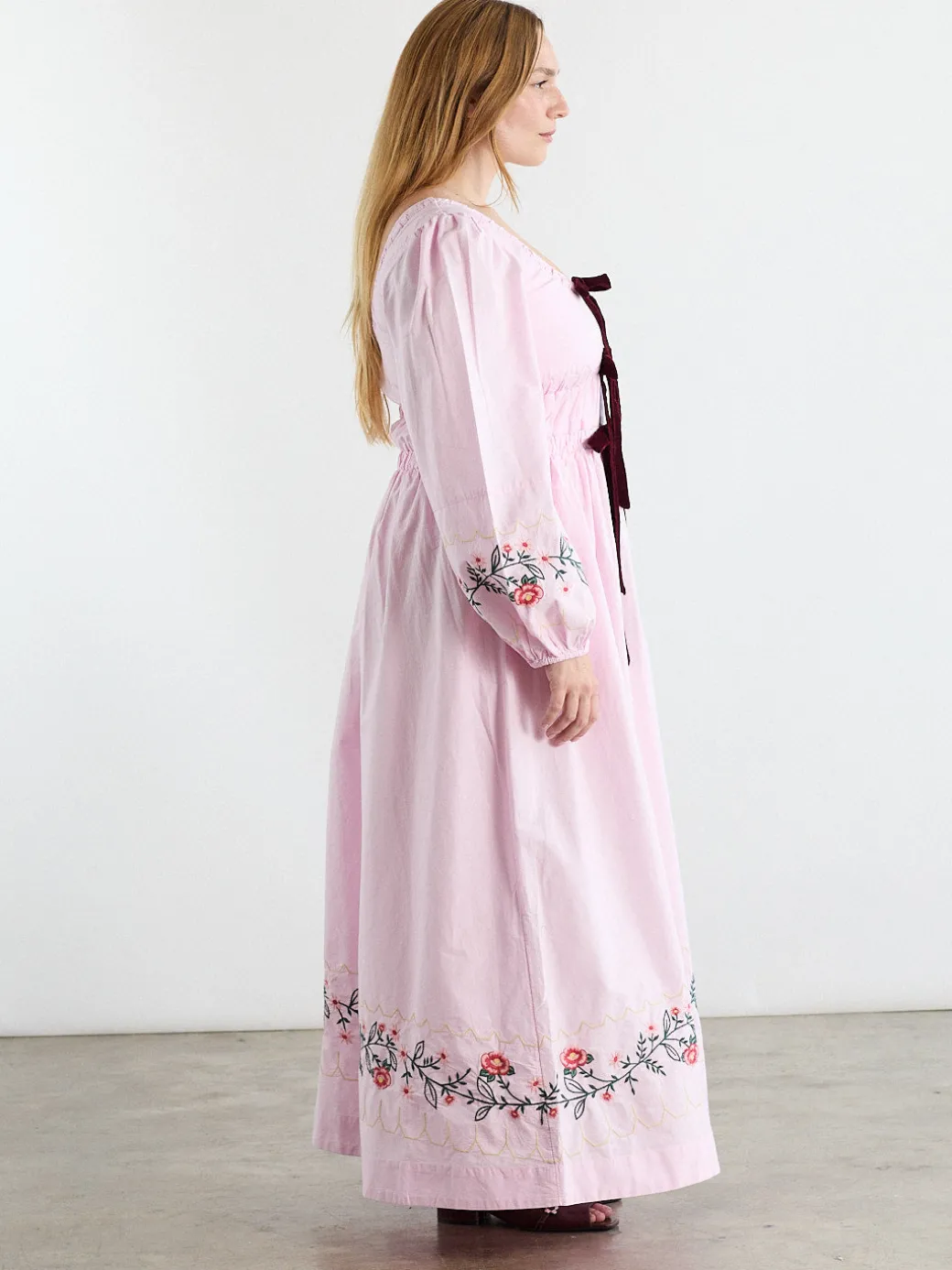Dakota Dress - Pink Embroidery