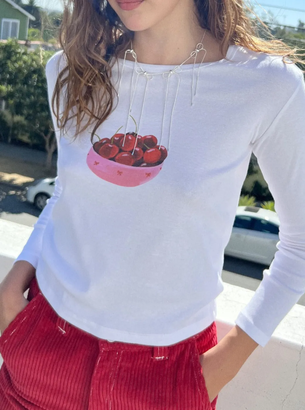 Dana Long Sleeve Tee - Cherry Bowl