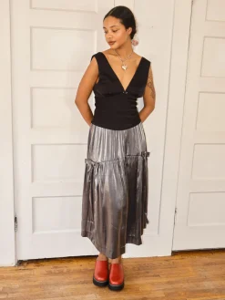 Dempsey Bow Skirt - Grey