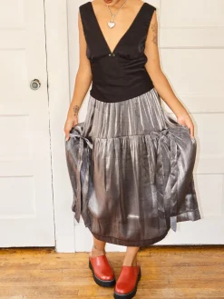 Dempsey Bow Skirt - Grey