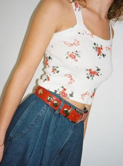 Emery Grommet Belt - Scarlet