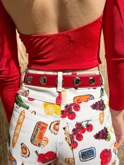 Emery Grommet Belt - Scarlet