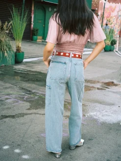 Emery Grommet Belt - Scarlet