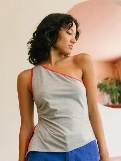 Emily Tank - Heather/Red