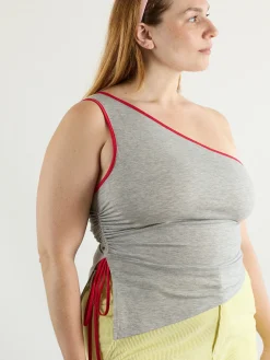 Emily Tank - Heather/Red