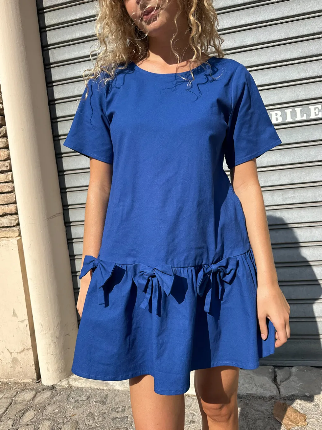 Esme Babydoll Dress - Cobalt