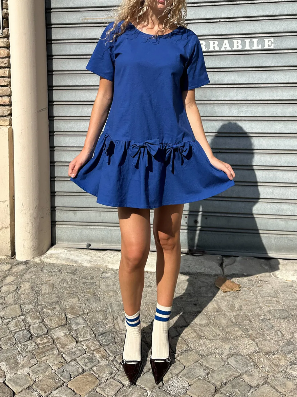 Esme Babydoll Dress - Cobalt