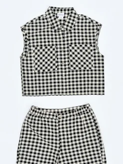 Estelle Button Down - Black Gingham