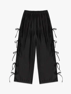 Evelyn Tie Pant - Black Organza