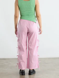 Evelyn Tie Pant - Pink Stripe