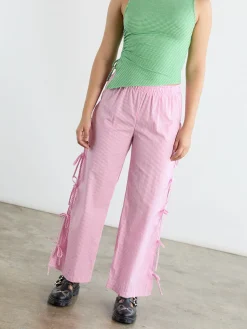 Evelyn Tie Pant - Pink Stripe