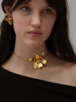 Evie Flower Necklace - Gold