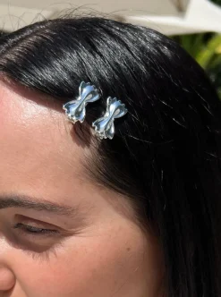 Farfalle Barrette Set - Silver