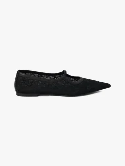 Fleur Lace Flat - Black
