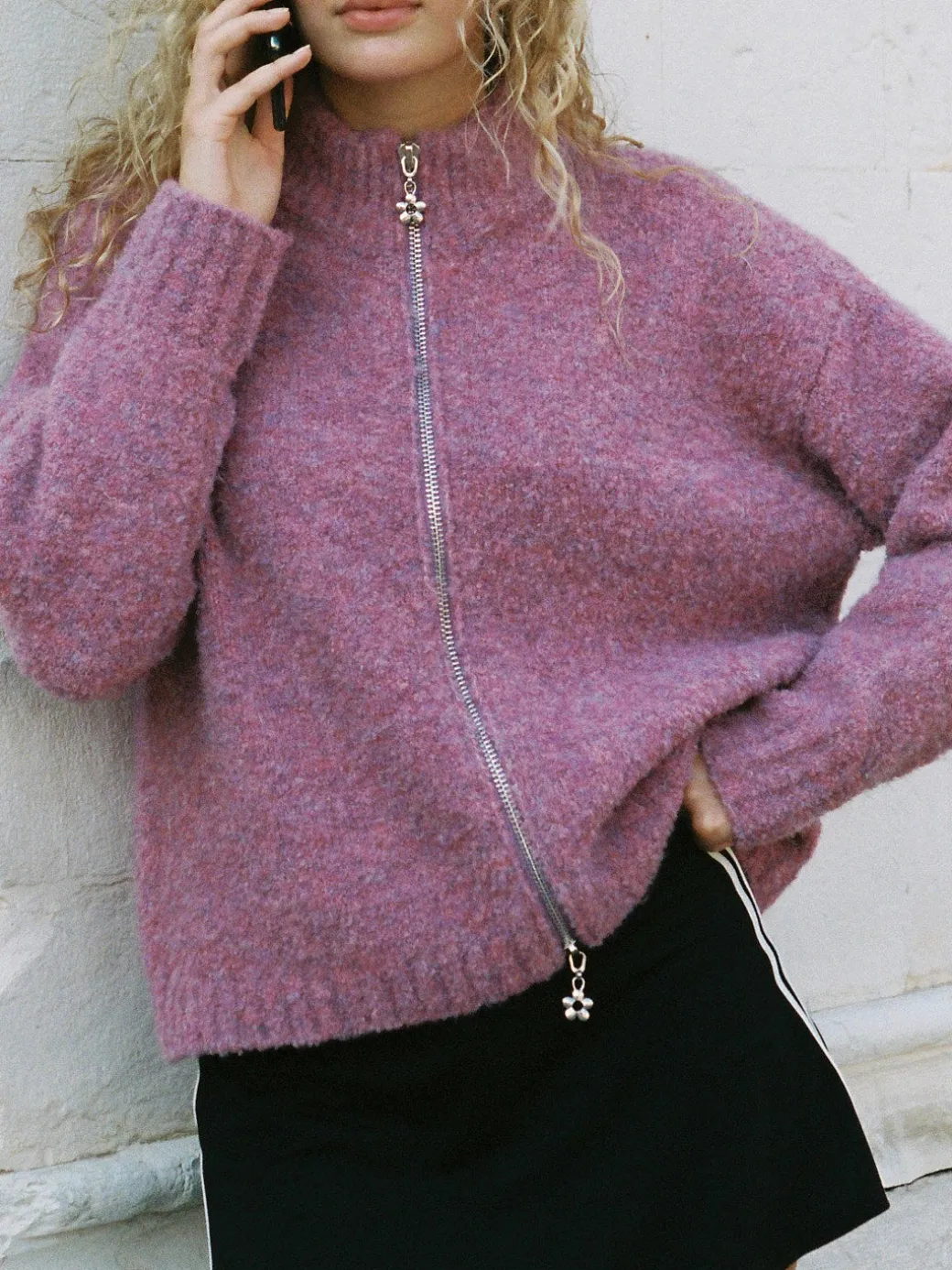 Gemma Zip Up - Pink Marble