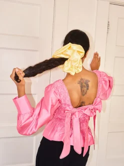 Giant Satin Scrunchie - Daffodil