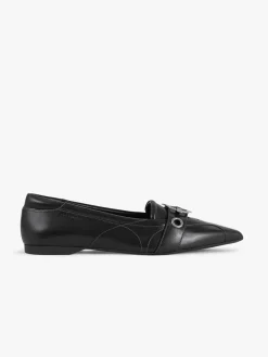 Hermine Pointed Buckle Flat - Black