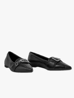 Hermine Pointed Buckle Flat - Black