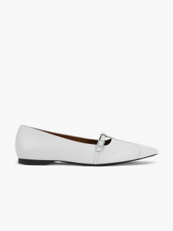 Hermine Pointed Flat - White