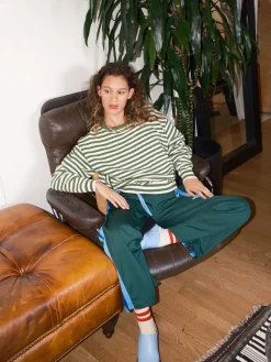 "I Can't Believe it's Not Vintage" Crewneck - Green Stripe