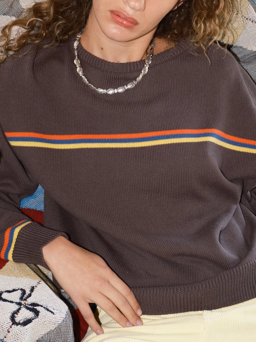 "I Can't Believe it's Not Vintage" Crewneck - Athletic Stripe