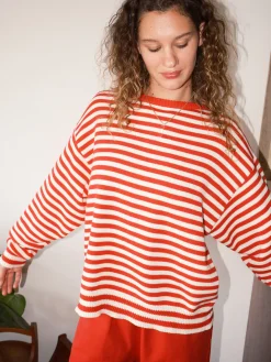 "I Can't Believe it's Not Vintage" Crewneck - Red Stripe