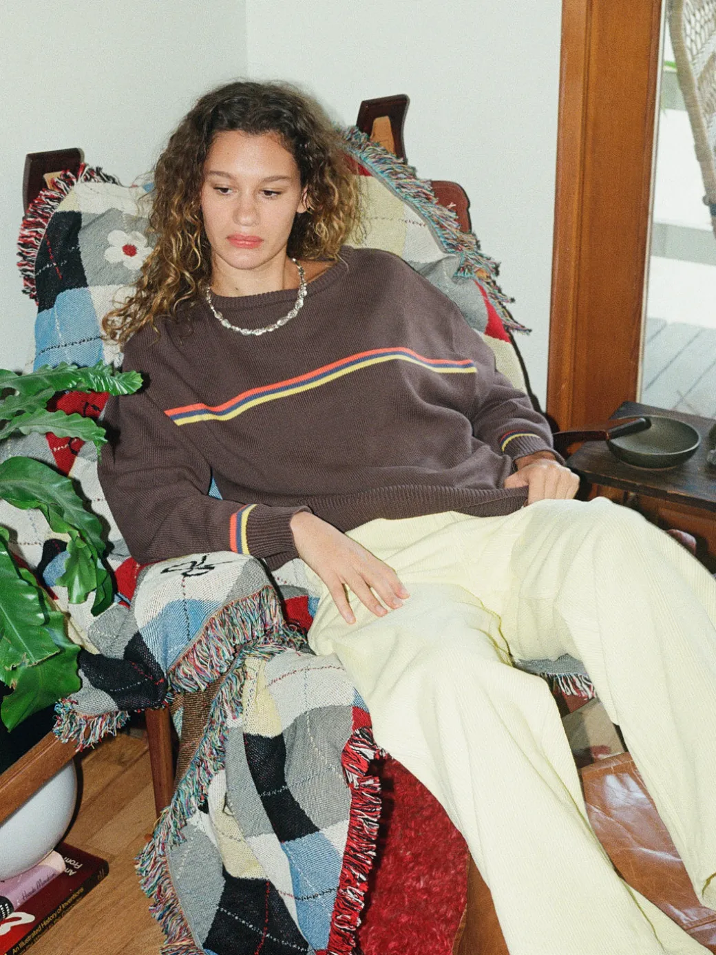 "I Can't Believe it's Not Vintage" Crewneck - Athletic Stripe