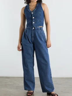 Isla Denim Vest - Vintage Wash