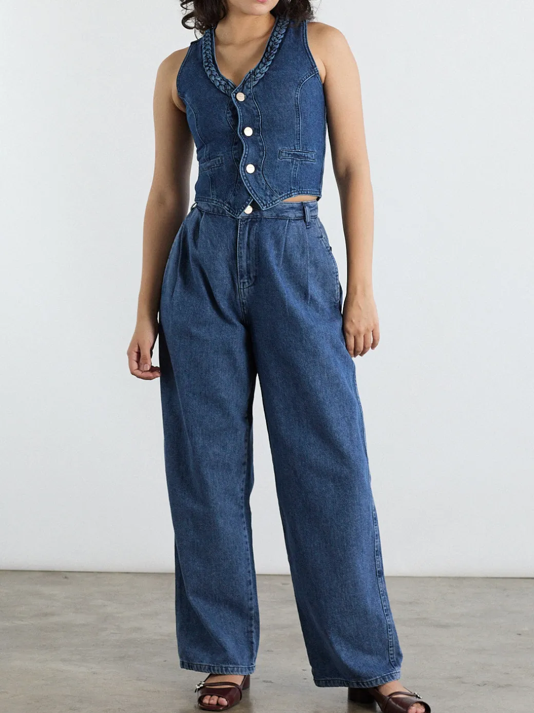 Isla Denim Vest - Vintage Wash