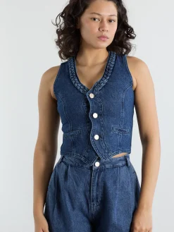 Isla Denim Vest - Vintage Wash