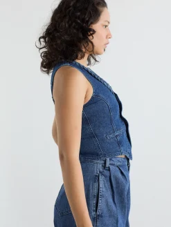 Isla Denim Vest - Vintage Wash
