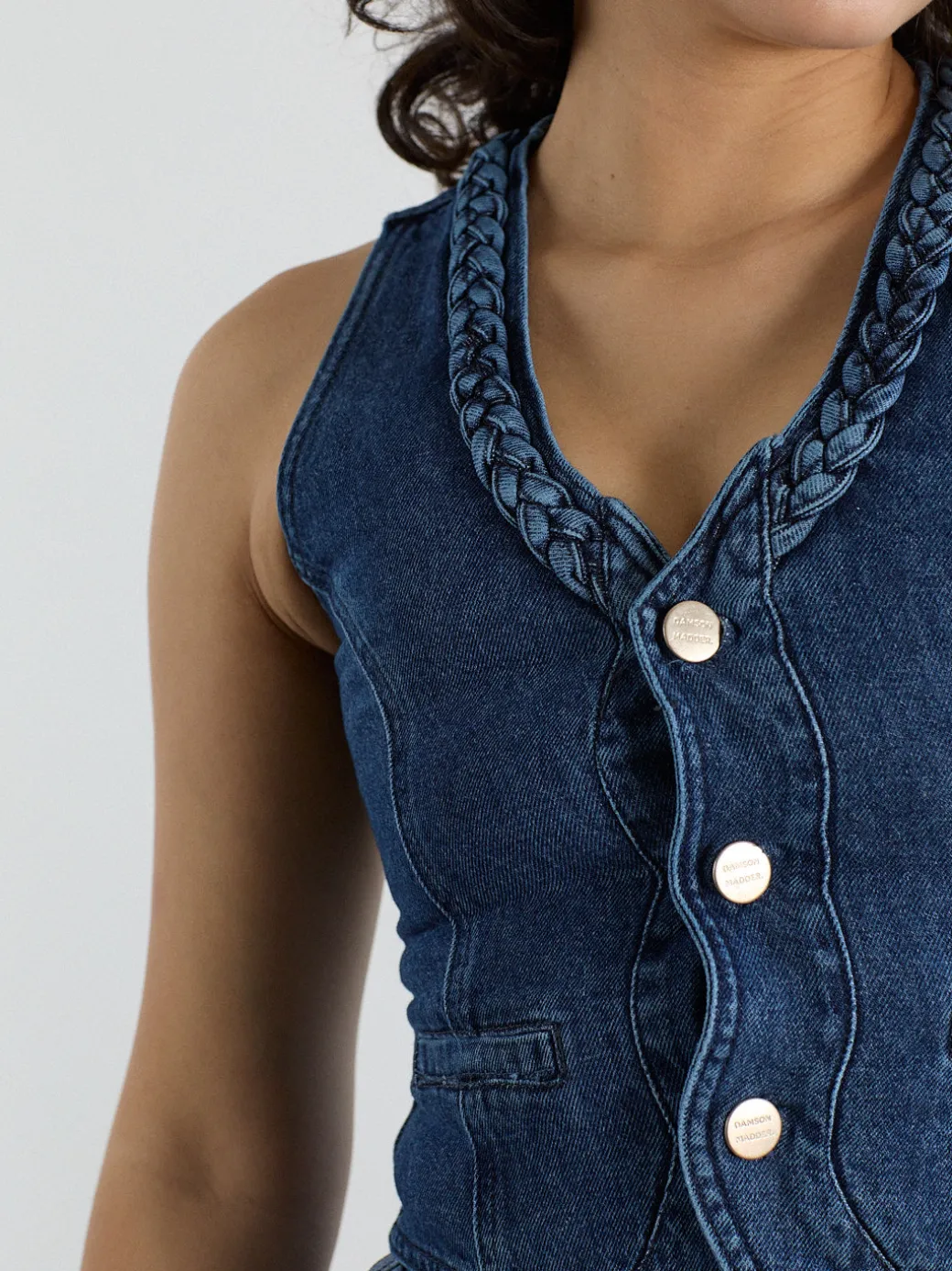 Isla Denim Vest - Vintage Wash
