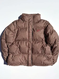 Jennifer Check Puffer - Chocolate