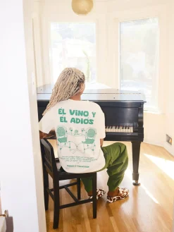 Él Vino Y Él Adiós T-Shirt - White u0026 Green