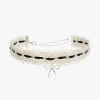 Lace Bow Choker - Black/Silver