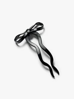 Large Bow Hairpin - Black